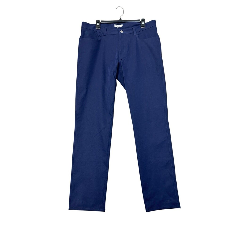Peter Millar EB66 Pants Mens 36x31 Blue Performance Golf 5 Pocket Chino